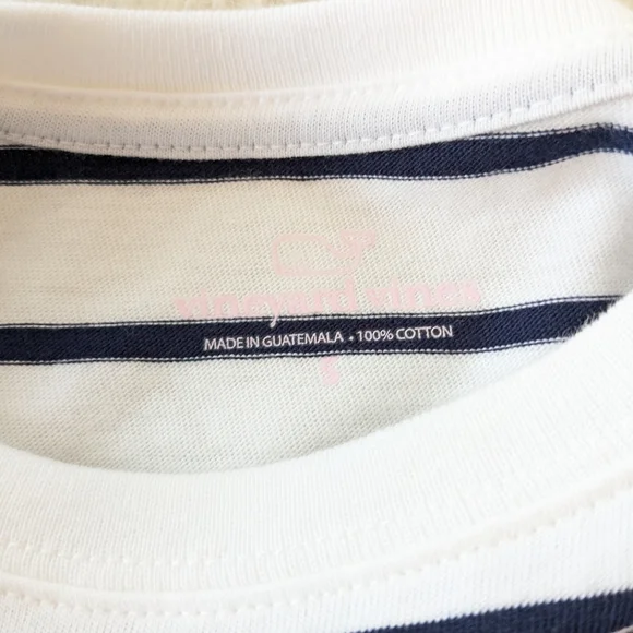 {Vineyard Vines} Kids Striped Whale Tee - Navy and White - Picture 2 of 3